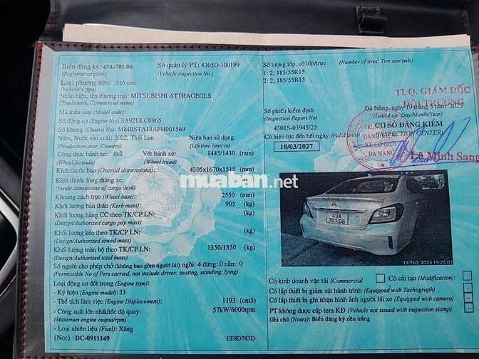 Mitsubishi Attrage CVT 2022 trắng, oddo 24.000 km