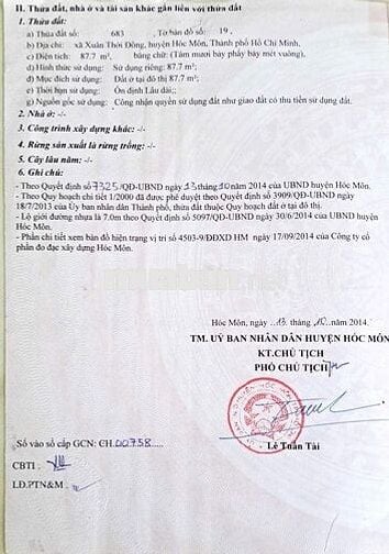 Đất ở đô thị 88 m2 đường Nguyễn Thị Thử, xã Xuân Thới Sơn, TPHCM