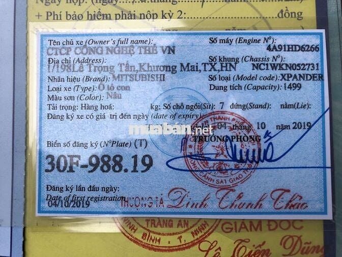 Chính chủ bán Mitsubishi Xpander 2019 1.5AT