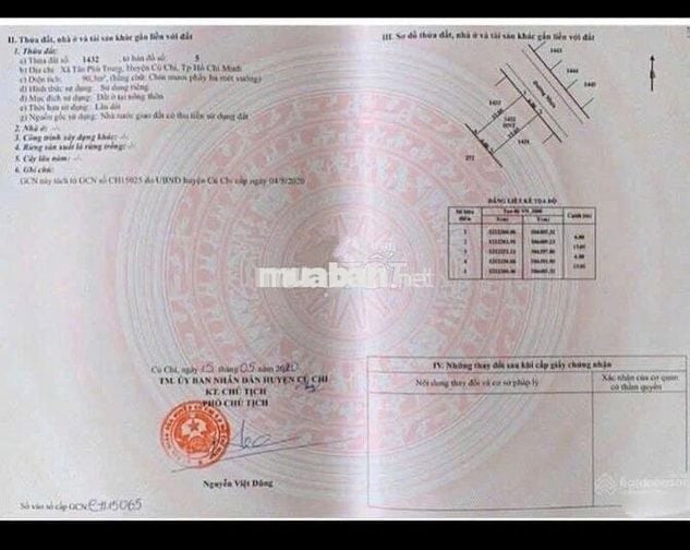 Bán Đất Vị Trí Đẹp 90m2 Gần BV Xuyên Á , Tân Phú Trung. Giá 1tỷ4, SHR