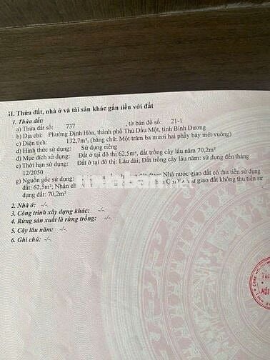 cần bán lô đất đường DX 077.
P. Định Hoà TDM Bình Dương 
💥Dt 132m2