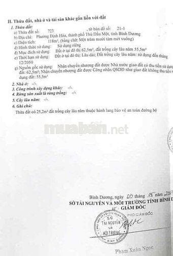 Mặt tiền dx077 Định Hoà 5x23.5 thổ cư 63m2