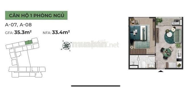 Cần bán căn 1 phòng ngủ The Emerald 68 - 1 tỷ 960