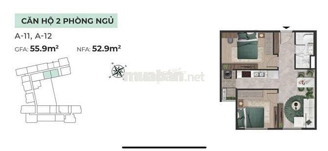 Cần bán căn 1 phòng ngủ The Emerald 68 - 1 tỷ 960