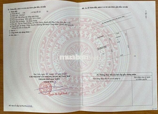 CHÍNH CHỦ CẦN BÁN Tại An Trạch Đông, Vĩnh Trạch, Bạc Liêu, Bạc Liêu