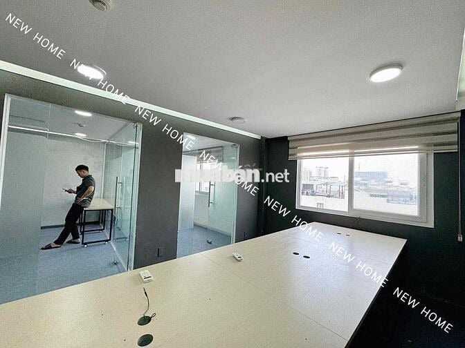 Văn Phòng 100m2 Ngay Mặt Tiền Lê Văn Sỹ Phú Nhuận sẵn bàn lv điều hoa