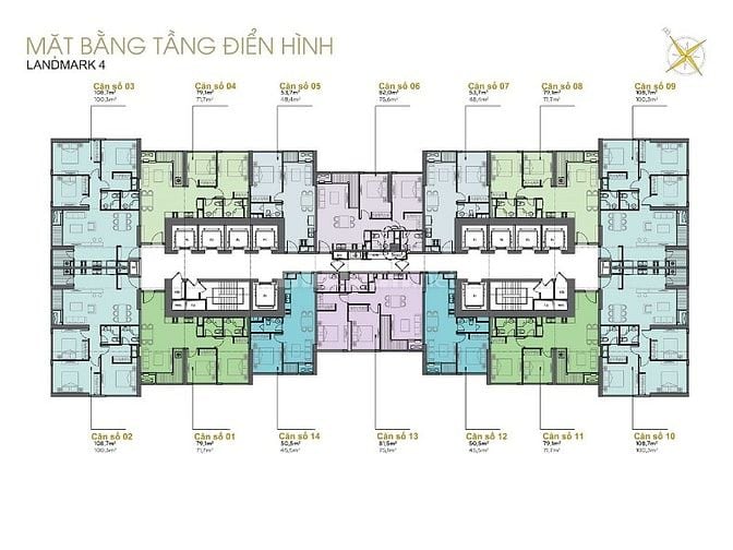Bán Căn hộ tại Vinhomes Central Park tầng cao Landmark 4 gồm 1PN 47m2