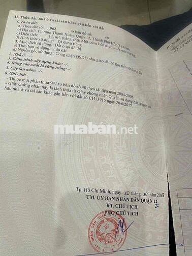 Bán Lô Đất Ngang 8x18 Hẻm Xe Hơi Thông- Thạnh Xuân 22- Quận 12