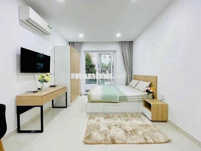 Cho Thuê Căn Hộ Dịch Vụ Ban Công Mới Full Nội Thất