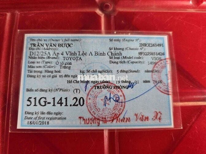 Vios 2018 1.5E mua mới từ đầu