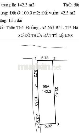 3.7 tỷ 142m 2 mặt tiền trục chính Thái Đường Nội Bài quá Đẹp