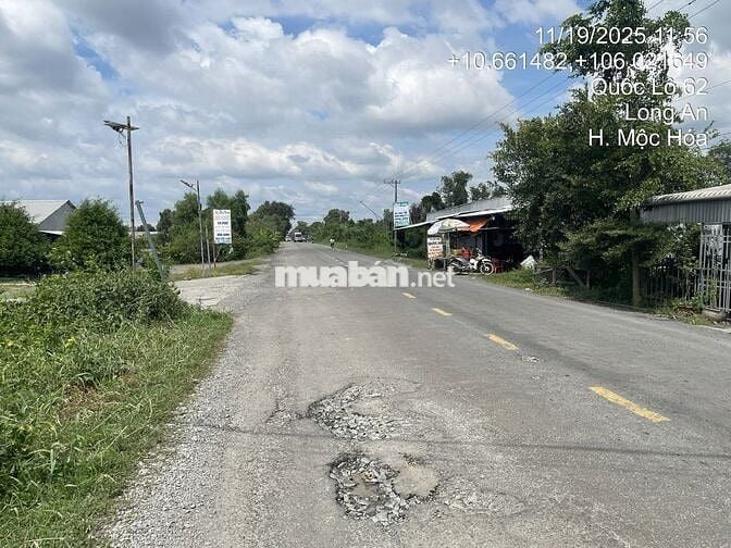 BÁN ĐẤT MẶT TIỀN QL 62, XÃ TÂN LẬP, MỘC HÓA, LONG AN. SỔ ĐỎ CHÍNH CHỦ