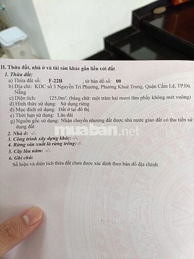 🔥 BÁN 125m2 ĐẤT CHÍNH CHỦ – ĐƯỜNG PHẠM SƯ MẠNH - CẨM LỆ ĐÀ NẴNG🔥