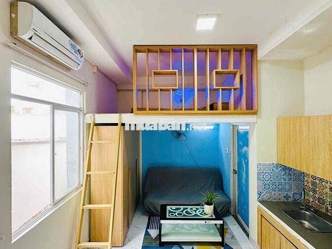 CĂN HỘ GÁC LỬNG CỬA SỔ THOÁNG MÁT NGAY TRƯƠNG CÔNG ĐỊNH GẦN K300