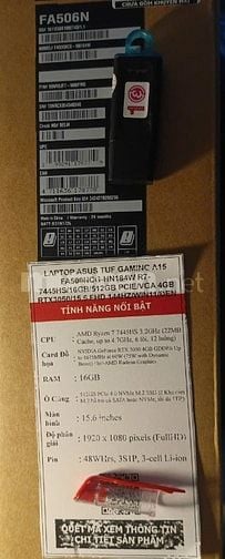 NEW ASUS TUF A15 R7, 1 đổi 1 , Tặng Autocad, Sách B1, sách CNTT