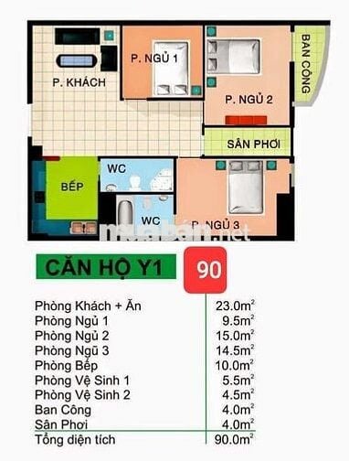 🌈CĂN HỘ 90m² 3️⃣pn 2️⃣wc💥FULL NỘI THẤT đẹp🔥BAN CÔNG💥Tân phú~Ng Sơn