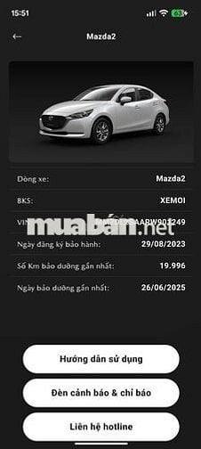 Mazda 2 Sedan 2023, trắng, bảo hành đến 08/2027