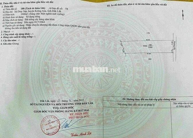 CHÍNH CHỦ, BÁN LÔ ĐẤT: 60 x 70m (TỔNG CỘNG: 4.500m2, ĐÃ CẮT RA 4 SỔ).