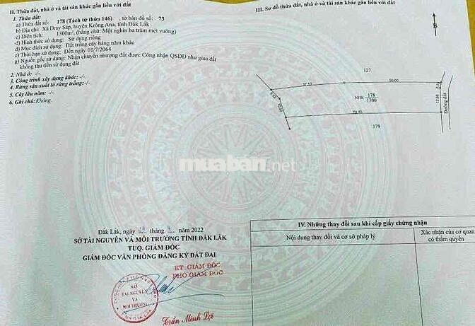 CHÍNH CHỦ, BÁN LÔ ĐẤT: 60 x 70m (TỔNG CỘNG: 4.500m2, ĐÃ CẮT RA 4 SỔ).