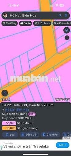 Bán Đất ngay chợ Hoà Bình Phường Tân Hoà Tp. Biên Hoà