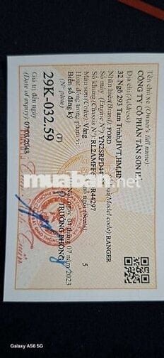 Ford Ranger Wildtrak 2023 Vàng 40000 km