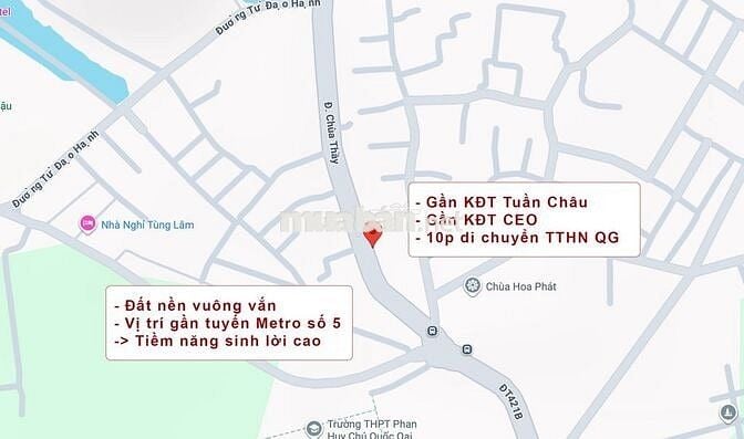 Bán đất sổ đỏ 180m2 mặt đường Quốc Oai gần Chùa Thầy, CEO, Tuần Châu