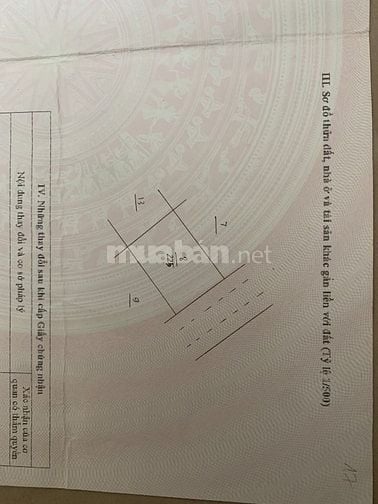 Bán đất thổ cư sổ đỏ chính chủ 