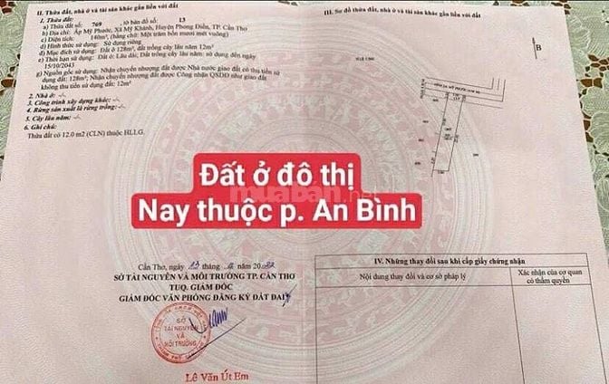 Bán đất 140 m2 thổ cư gần đại học nam Cần Thơ