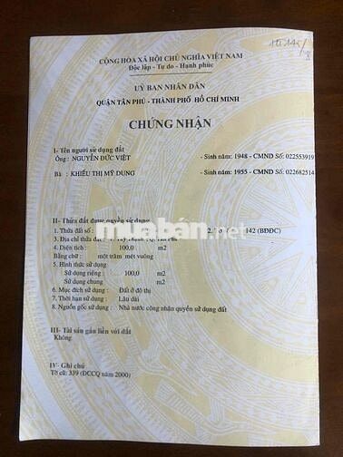 Chính chủ bán gấp MT đường T8 4 x 25m giá 10,5 tỷ