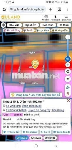 Bán đất đẹp kèm nhà Ql50, thị trấn vĩnh bình