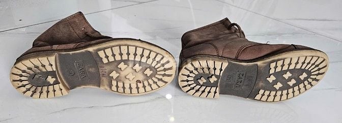 Giày bốt ZARA Nữ Da thật Nâu, xách tay từ Ý