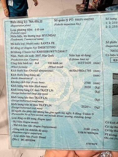 Hyundai Santa Fe 2007 xe 2 cầu