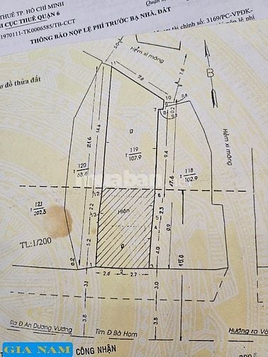 BÁN NHÀ 2 MẶT TIỀN TRƯỚC VÀ SAU : 192 BÀ HOM  - P. 13 - Q. 6 