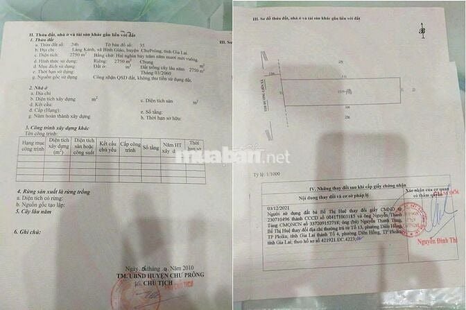 ĐẤT ĐẸP-GIÁ TỐT chính chủ bán nhanh lô đất tại huyện Chư Prong,Gia Lai