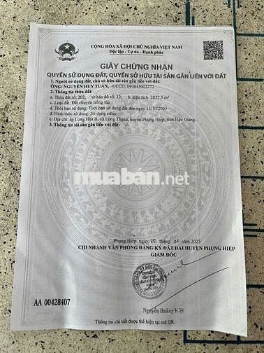 Bán đất nông nghiệp mặt tiền lộ dẫn cao tốc giá rẻ