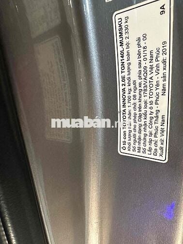 Toyota Innova E 2019 máy Rin