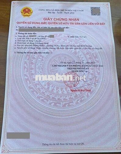 Đất KDC Mì Hoà Hợp, Vincom Dĩ An, phường Dĩ An, Tp HCM