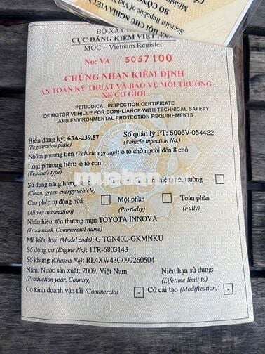 178 triệu innova G đời 2009 xe chính chủ