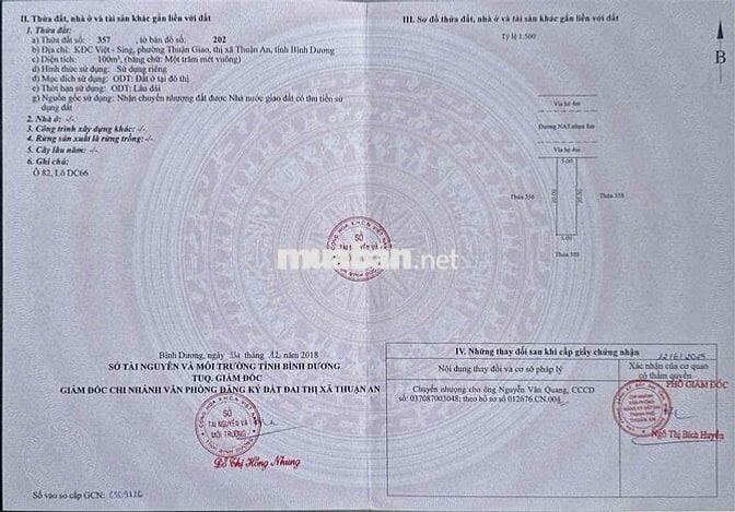 cần bán lô đất kdc vietsing dt 100m2 full thổ cư