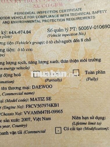 Daewoo Matiz 2007 Trắng