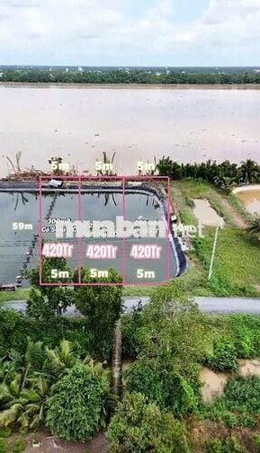 Đất view sông Tiền Giang 300m² có thổ cư, bao san lấp đẹp, giá 420Tr