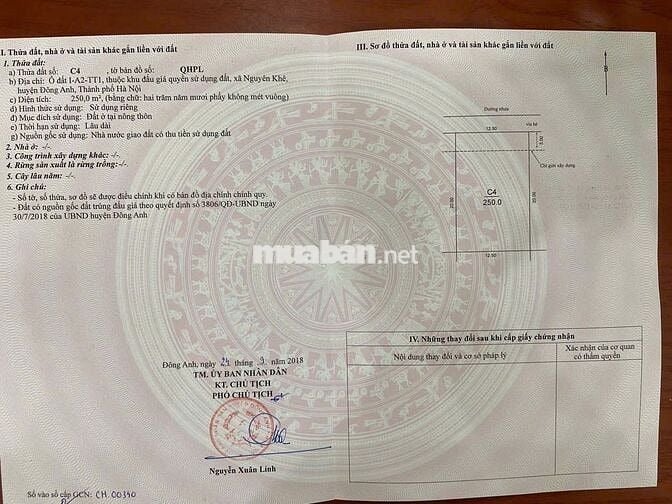 ✅ BÁN ĐẤT BIỆT THỰ NGUYÊN KHÊ - KHU ĐÔ THỊ NGUYÊN KHÊ - 250M