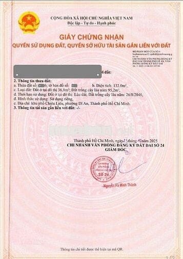 ĐẤT NGÃ TƯ CHIÊU LIÊU - TĐH - 132m2 - TC 86m2 - ĐƯỜNG Ô TÔ - 3,55 TỶ