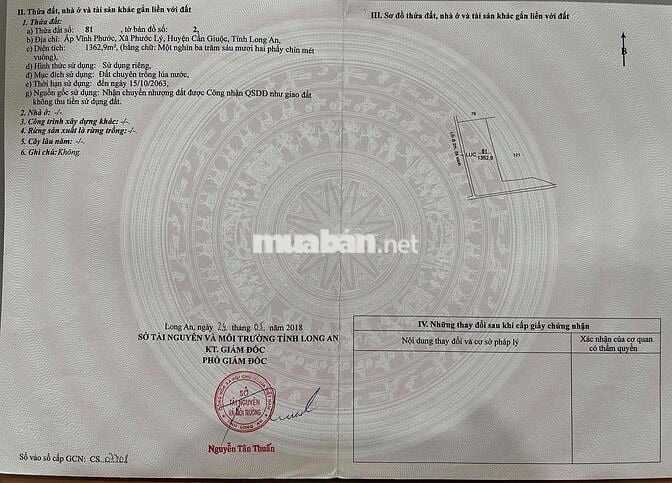 Bán đất mặt 3 tiền cao tốc Bến Lức - Long Thành - diện tích 3400m2