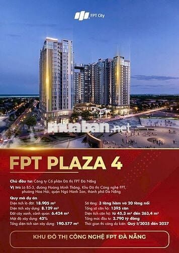 FPT PLAZA 4 – CĂN HỘ HOT NHẤT 2025 TẠI ĐÀ NẴNG - GIÁ CHỈ TỪ 5xTr/m2