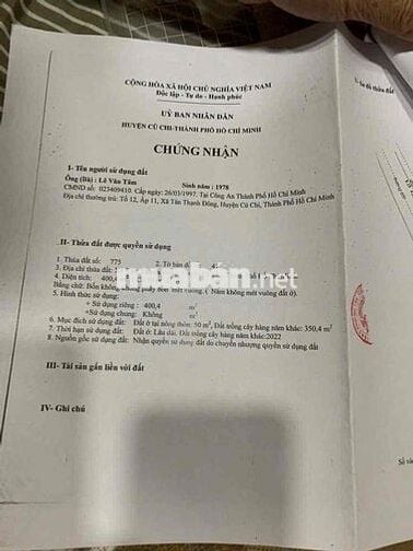 GIÁ TỐT - CHÍNH Tiền Đẹp Vị Trí Tại Huyện