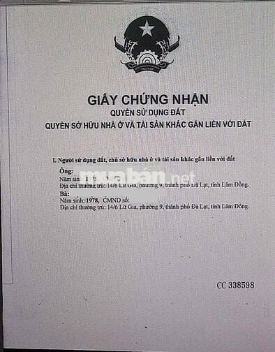 Bán căn nhà phố trung tâm Dalat