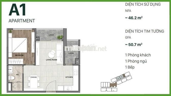 SỞ HỮU CĂN HỘ 1PN – 50m² CHỈ TỪ 400 TRIỆU VỐN TỰ CÓ