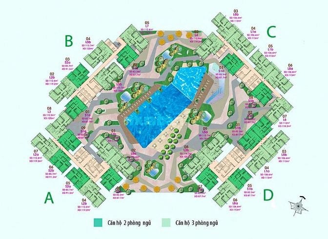 Bán Căn hộ Sala Sadora tầng cao gồm 3 phòng ngủ view đẹp 113m2