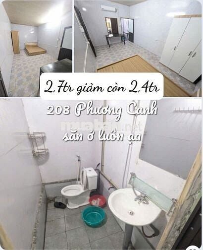 GIẢM GIÁ chỉ 2,4tr/phòng,đủ đồ,gần CĐ FPT,ĐH Công Nghiệp,có chỗ đỗ oto